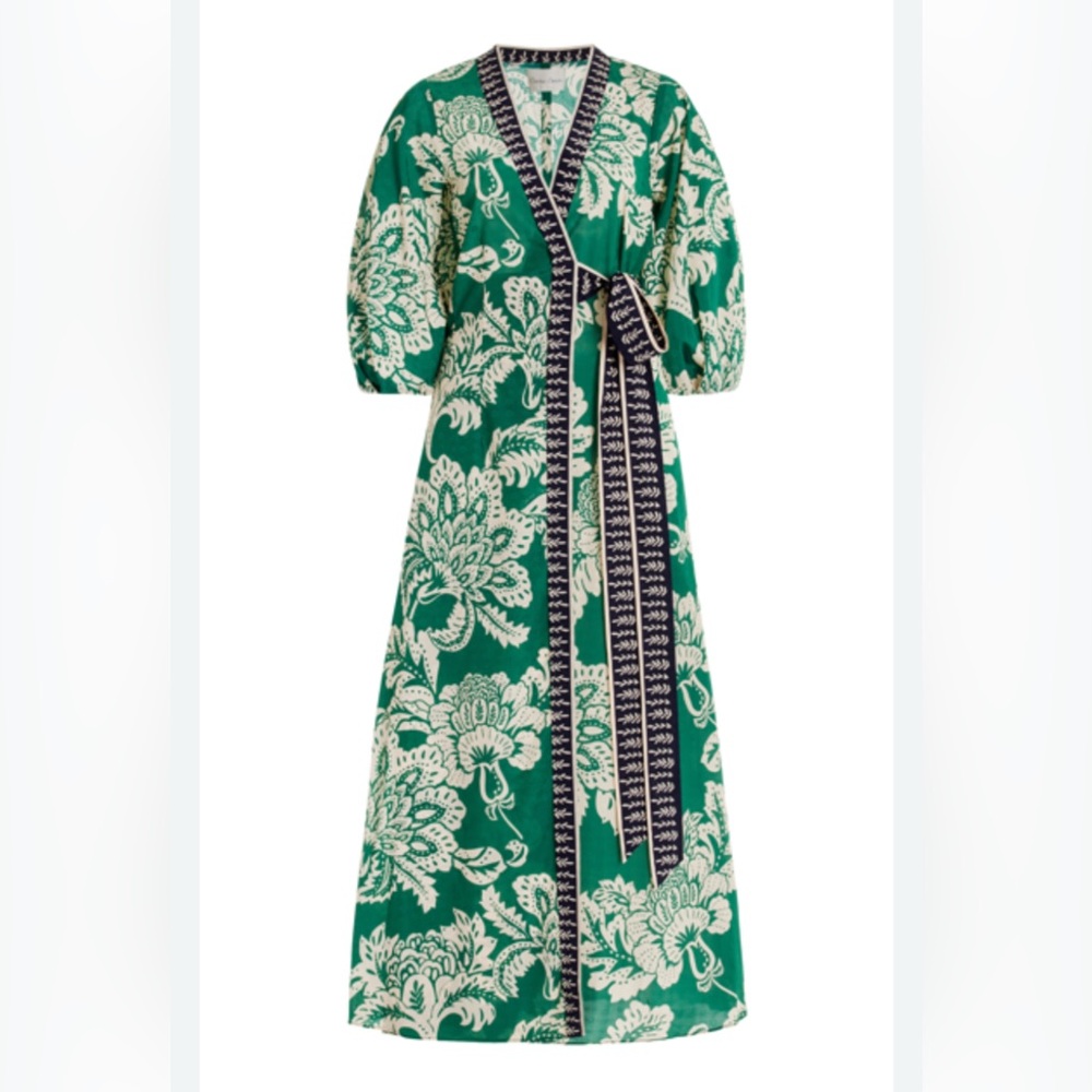 Cara Cara Rosewood floral-jacquard midi wrap dress